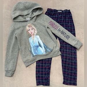 Disney Frozen 2 Elsa Girls Size 6 2 Pc Hoodie Pant Set Fearless To Nature